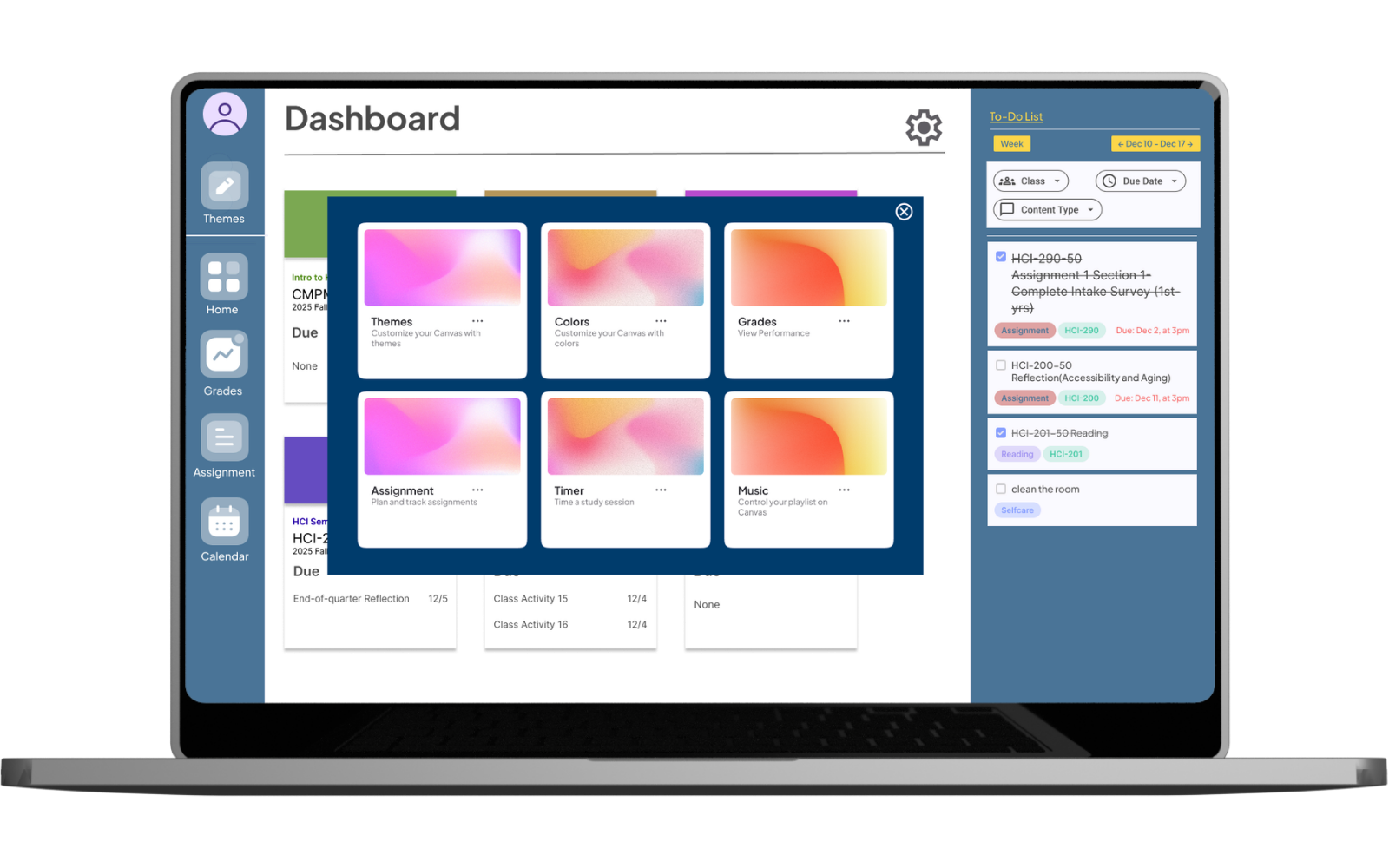 Redesigned dashboard