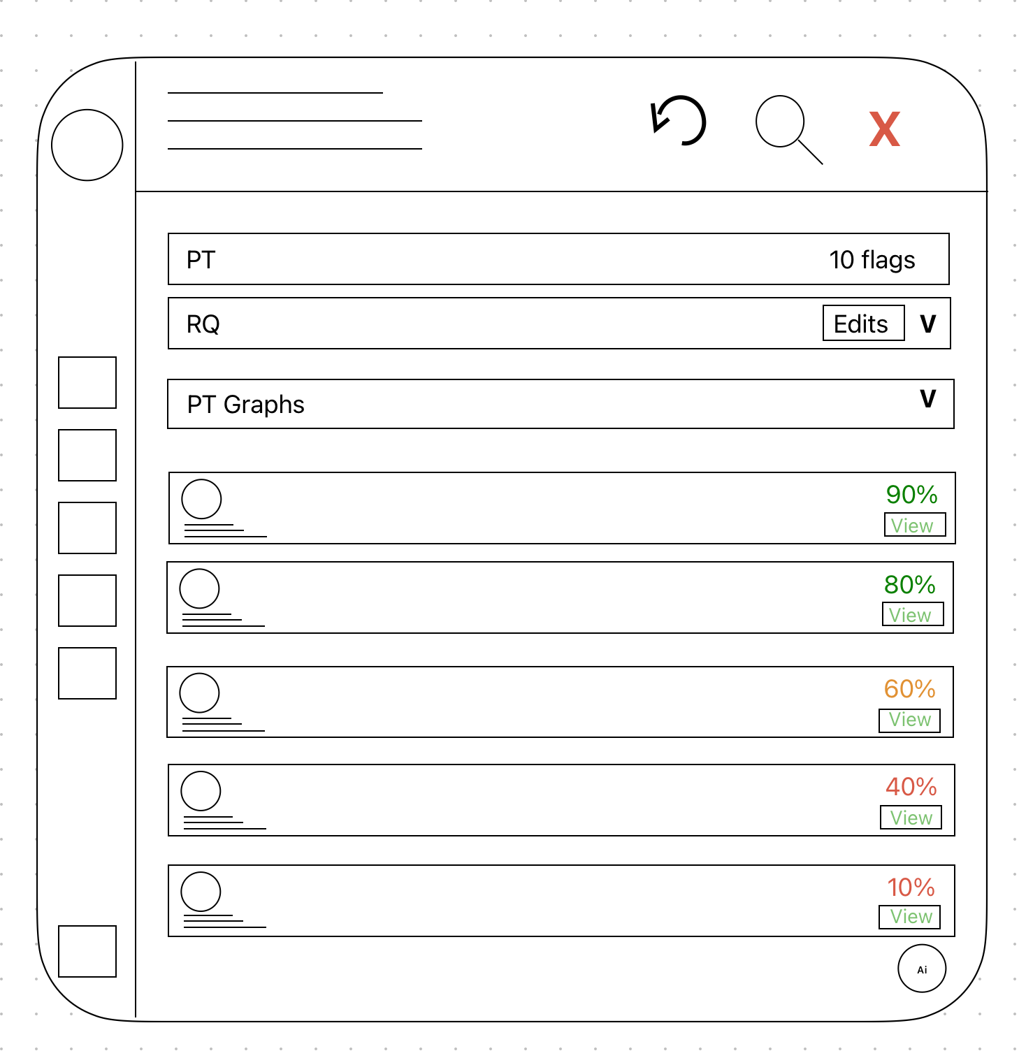 Collapsed graph view, with the same fields still available to edit